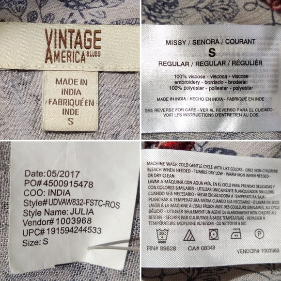 Vintage America Blues Julia Print Embroide… - Picture 8 of 8